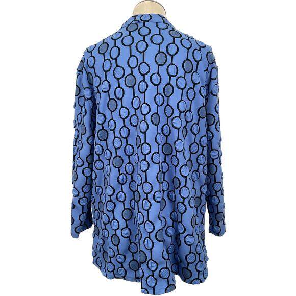 Andria Lieu Blue Dot fabric jacket 1x - Picture 3 of 5
